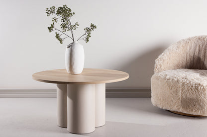 Olivia sofabord - Ø80 cm - beige, hvidpigmenteret - billede 13