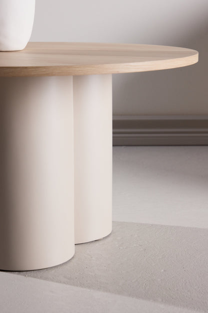 Olivia sofabord - Ø80 cm - beige, hvidpigmenteret - billede 18