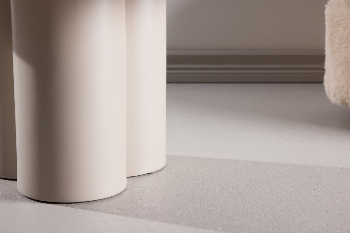 Olivia sofabord - Ø80 cm - beige, hvidpigmenteret - billede 14