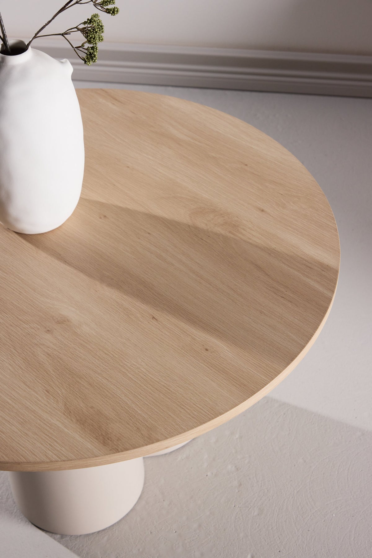 Olivia sofabord - Ø80 cm - beige, hvidpigmenteret - billede 19