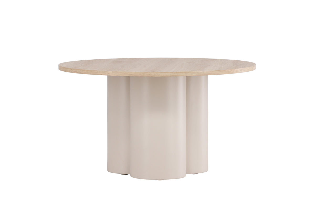 Olivia sofabord - Ø80 cm - beige, hvidpigmenteret - billede 5