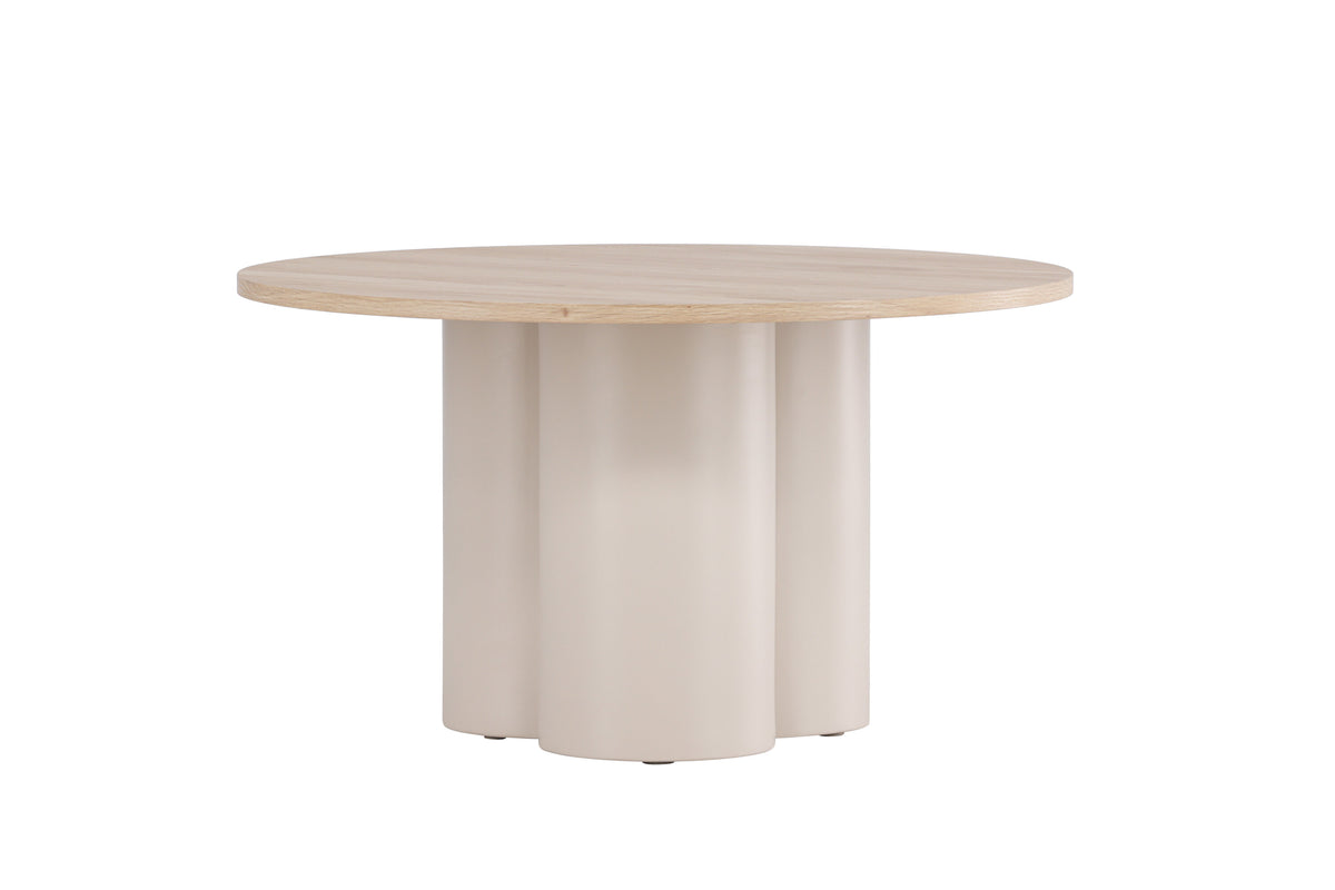 Olivia sofabord - Ø80 cm - beige, hvidpigmenteret - billede 9