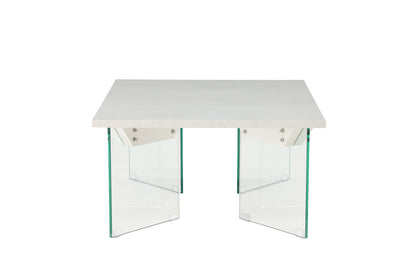 Ester sofabord - 120 × 80 cm - transparent, hvid - billede 10
