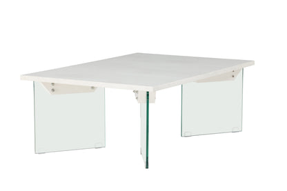 Ester sofabord - 120 × 80 cm - transparent, hvid - billede 11