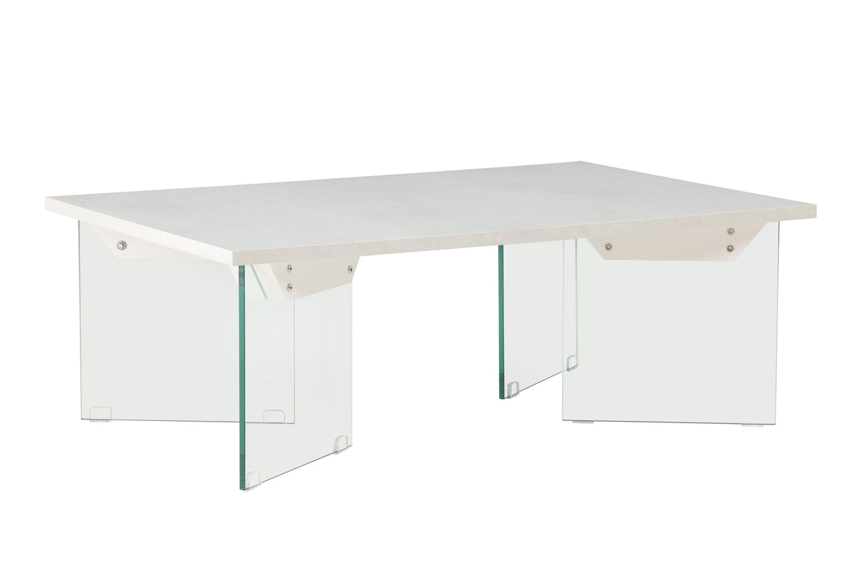 Ester sofabord - 120 × 80 cm - transparent, hvid - billede 12