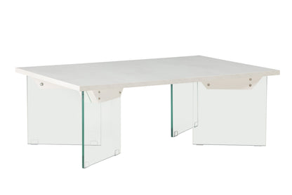 Ester sofabord - 120 × 80 cm - transparent, hvid - billede 12
