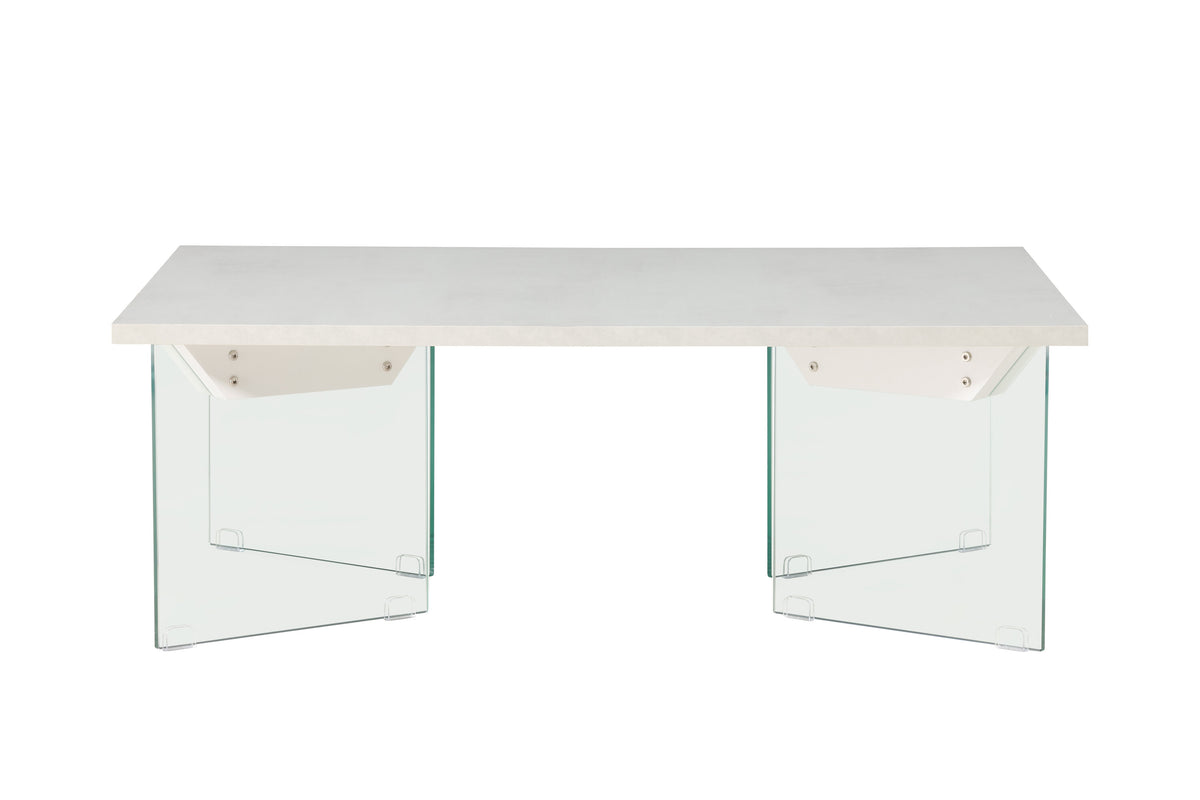 Ester sofabord - 120 × 80 cm - transparent, hvid - billede 1