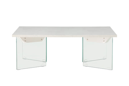 Ester sofabord - 120 × 80 cm - transparent, hvid - billede 1