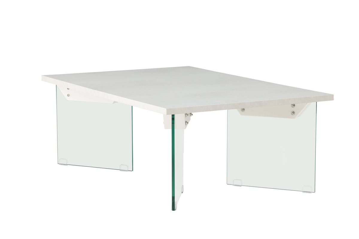 Ester sofabord - 120 × 80 cm - transparent, hvid - billede 3