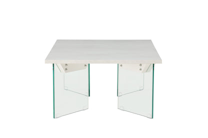 Ester sofabord - 120 × 80 cm - transparent, hvid - billede 4