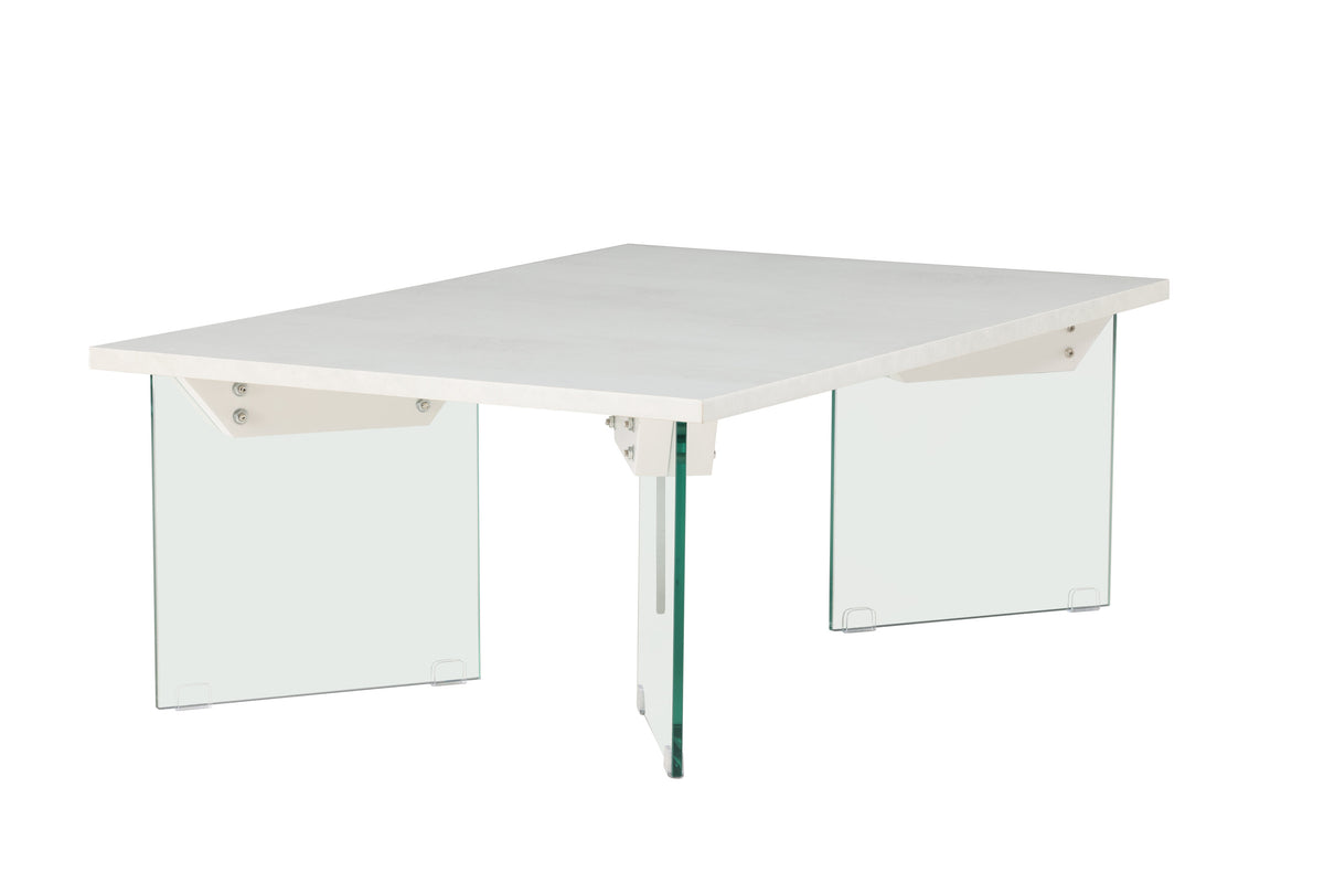 Ester sofabord - 120 × 80 cm - transparent, hvid - billede 5