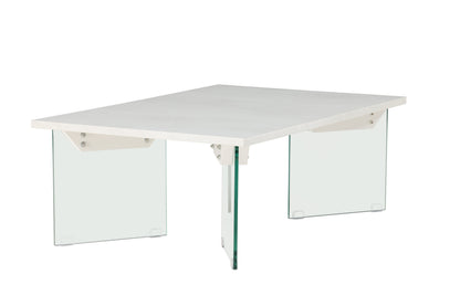 Ester sofabord - 120 × 80 cm - transparent, hvid - billede 5