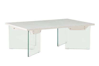 Ester sofabord - 120 × 80 cm - transparent, hvid - billede 6