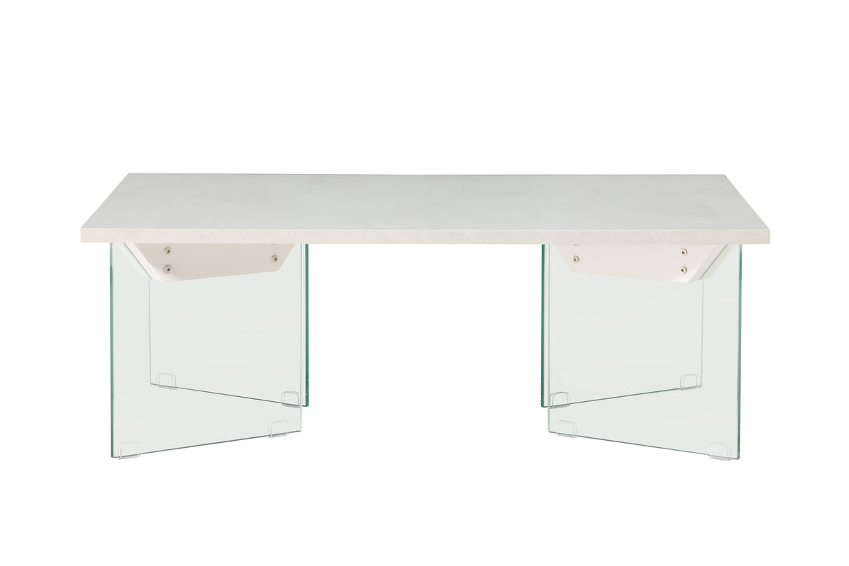 Ester sofabord - 120 × 80 cm - transparent, hvid - billede 7
