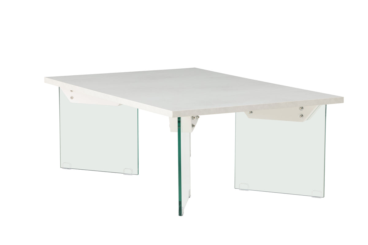 Ester sofabord - 120 × 80 cm - transparent, hvid - billede 9