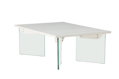 Ester sofabord - 120 × 80 cm - transparent, hvid - billede 9