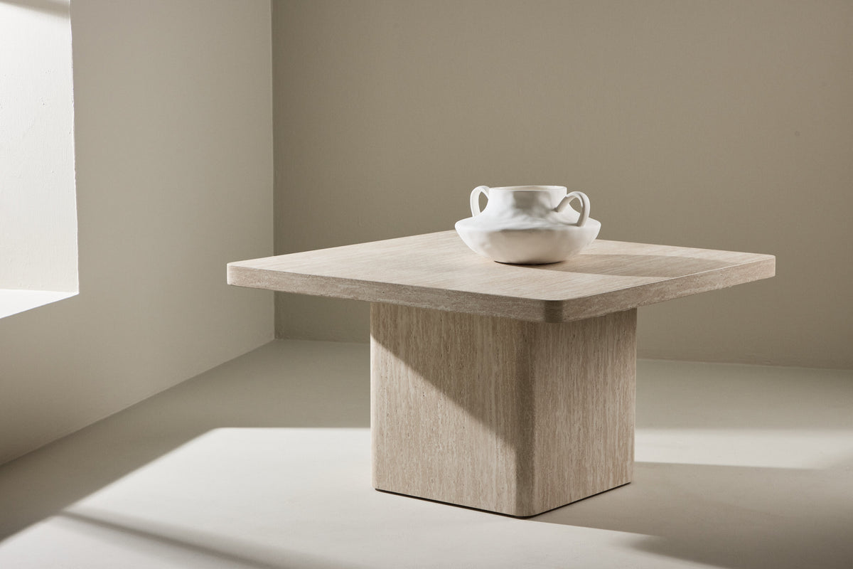 Qvart sofabord - 80 × 80 cm - beige - billede 13