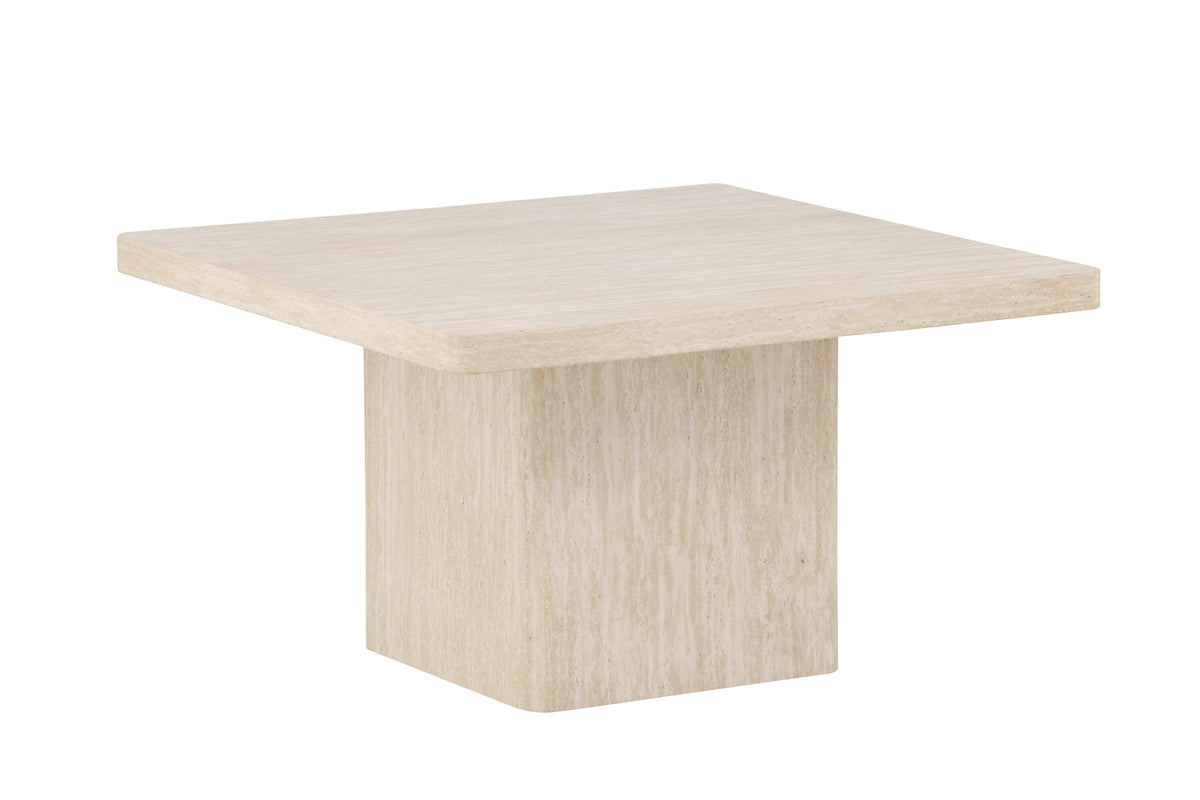 Qvart sofabord - 80 × 80 cm - beige - billede 3