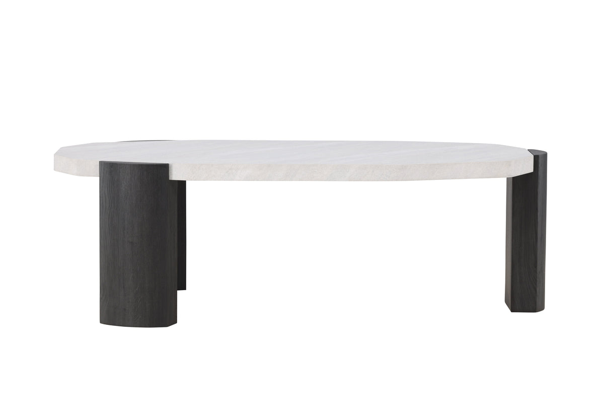 Kres sofabord - 125 × 71 cm - beige, sort - billede 1