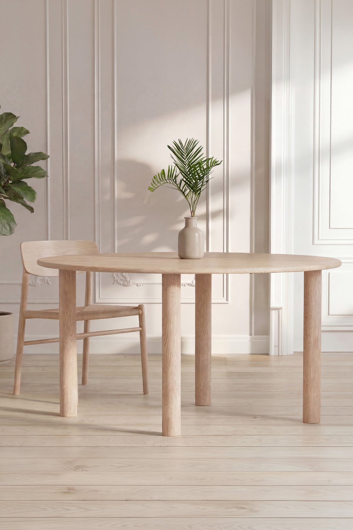 Hilo ovalt spisebord - 130 × 110 cm - natur - billede 8