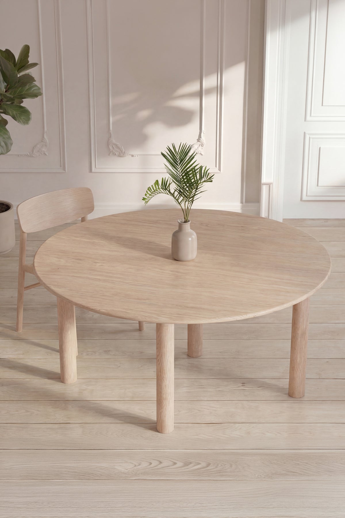 Hilo ovalt spisebord - 130 × 110 cm - natur - billede 9