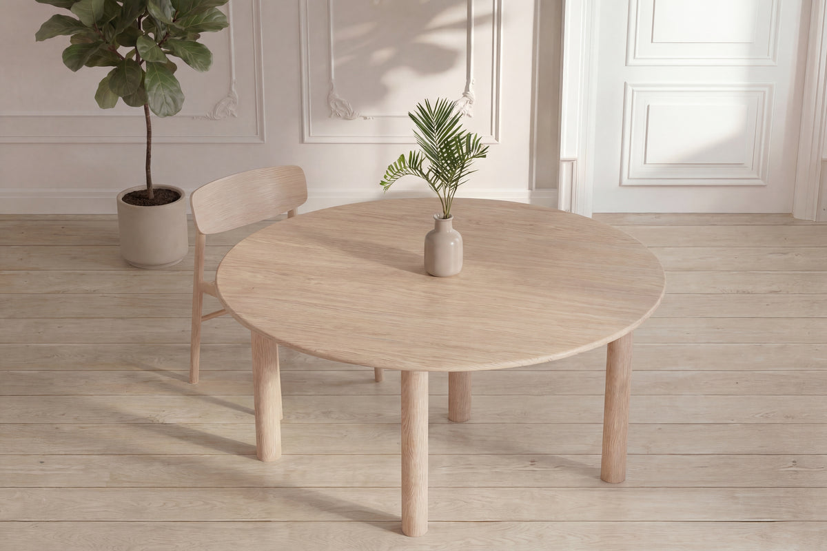 Hilo ovalt spisebord - 130 × 110 cm - natur - billede 5