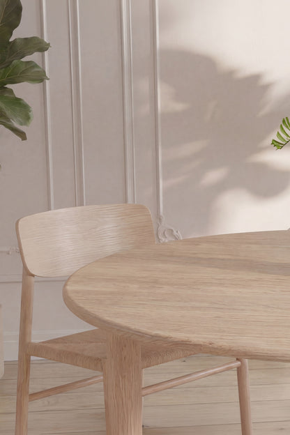 Hilo ovalt spisebord - 130 × 110 cm - natur - billede 10
