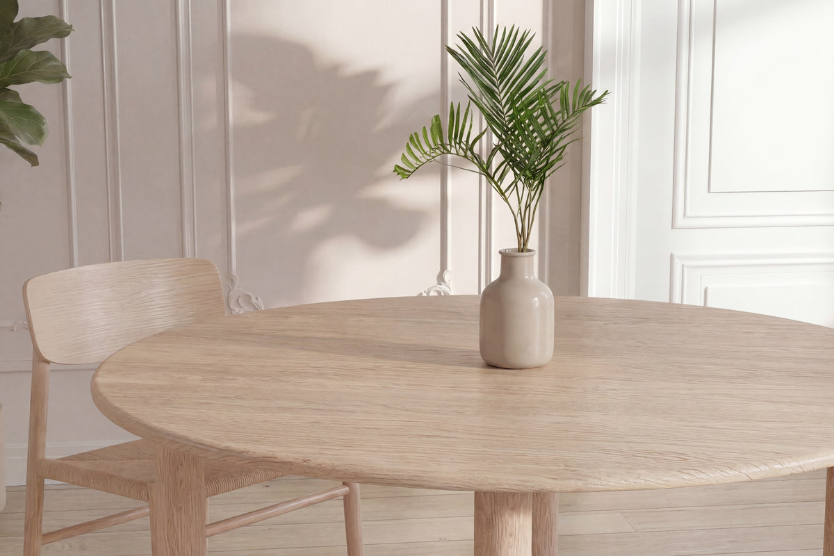 Hilo ovalt spisebord - 130 × 110 cm - natur - billede 6