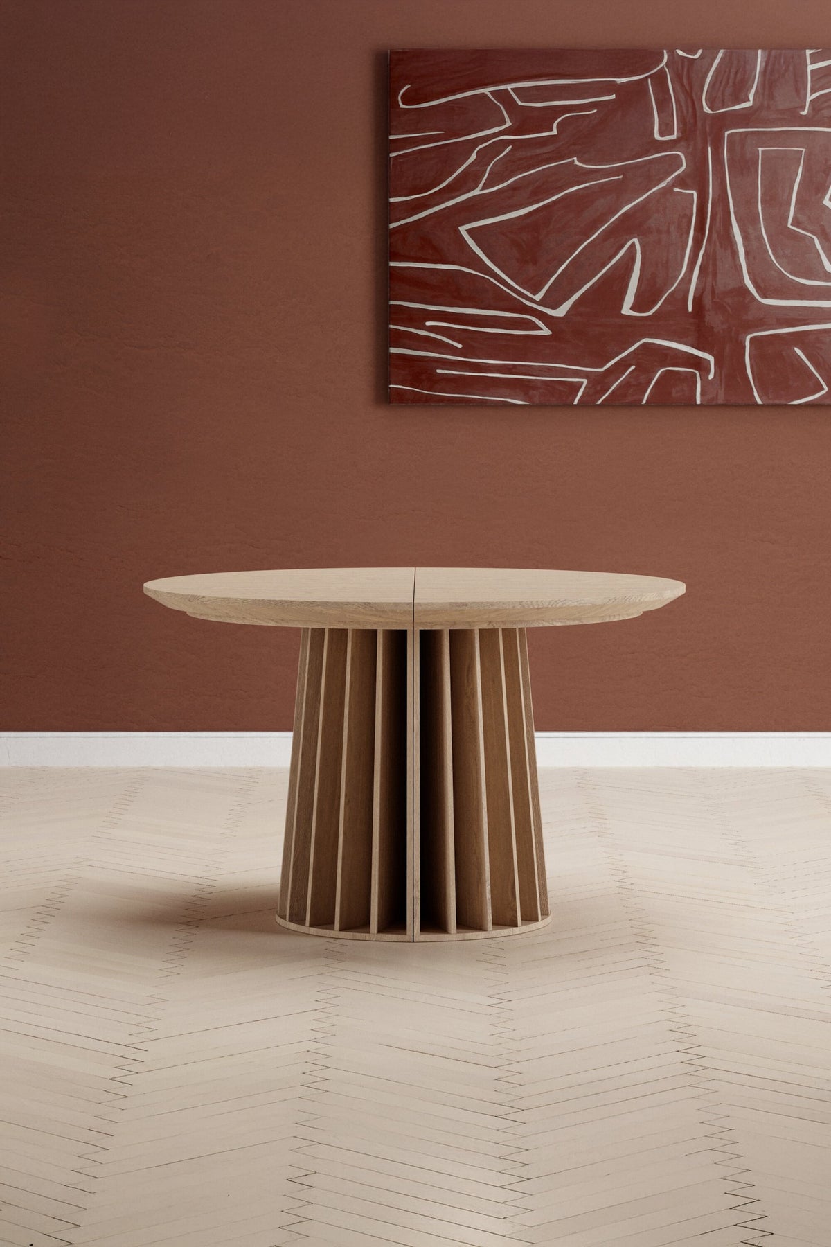 Dope rundt spisebord - Ø120 cm - natur - billede 5
