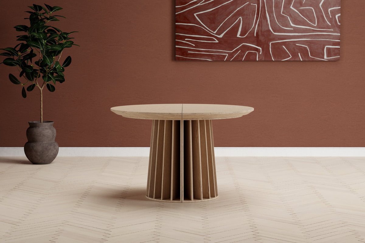 Dope rundt spisebord - Ø120 cm - natur - billede 3