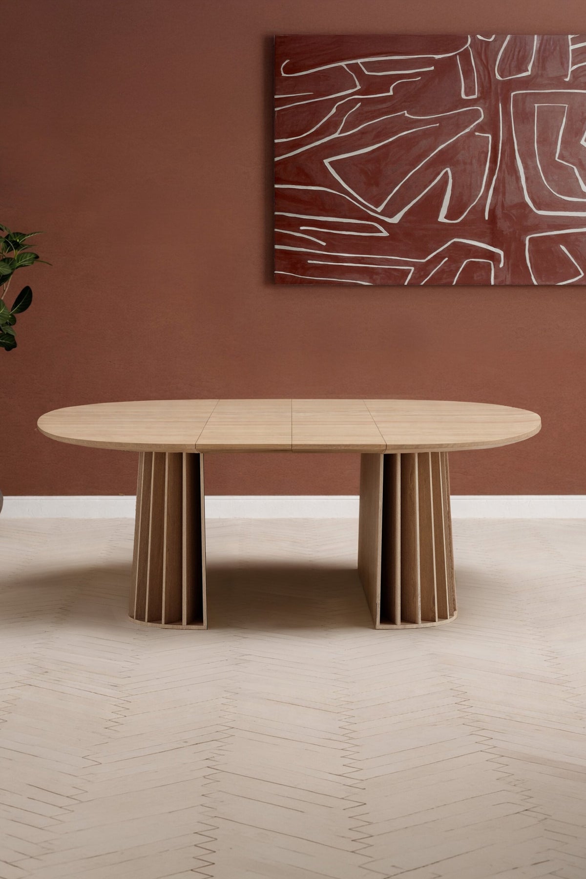 Dope rundt spisebord - Ø120 cm - natur - billede 6