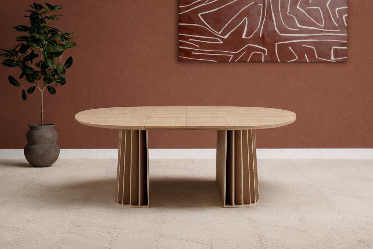 Dope rundt spisebord - Ø120 cm - natur - billede 4