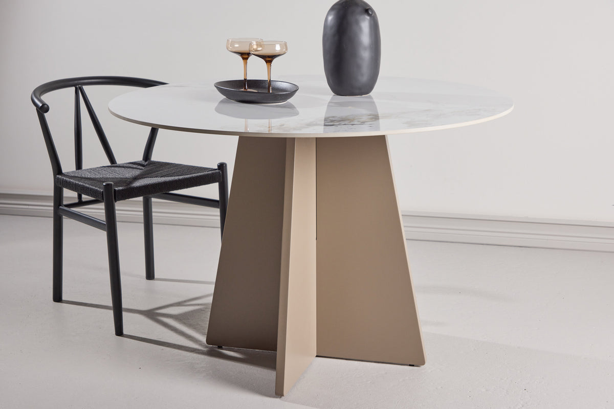 Bootcut rundt spisebord - Ø110 cm - beige - billede 13