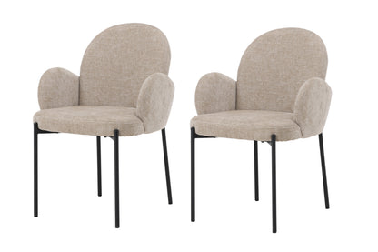 Blom spisebordsstole - beige, sort - 2 stk. - billede 2