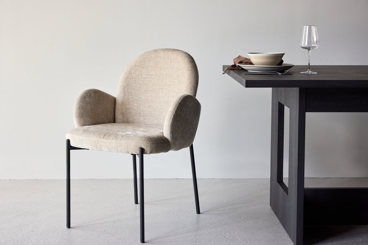 Blom spisebordsstole - beige, sort - 2 stk. - billede 14