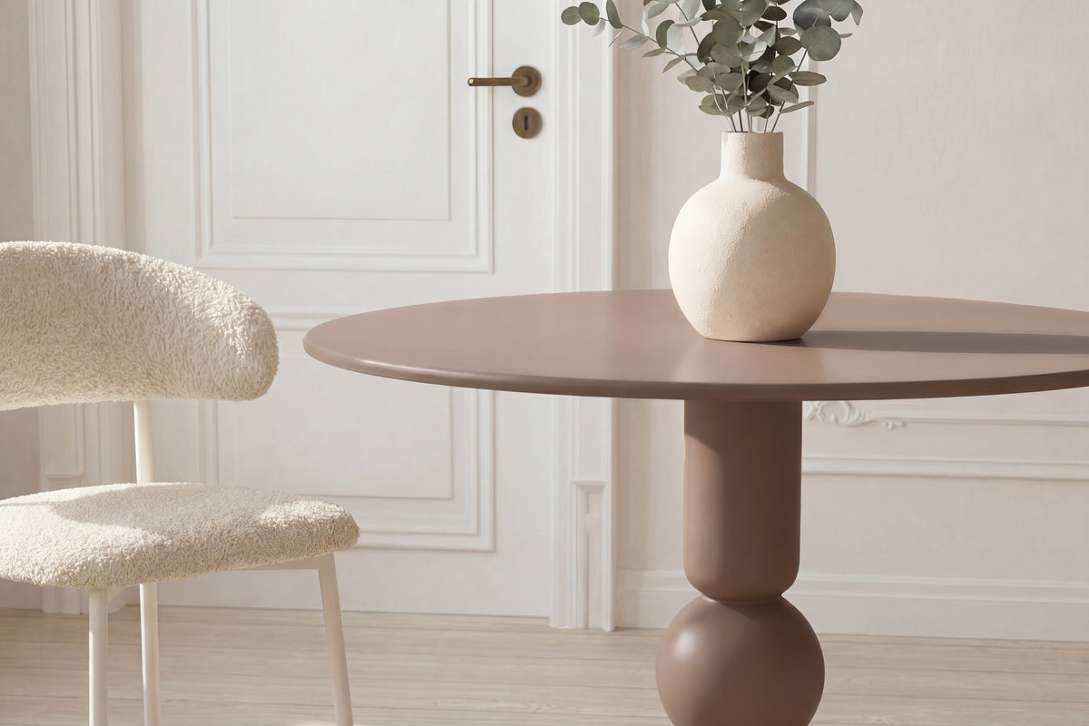 Boule rundt spisebord - Ø110 cm - brun - billede 4
