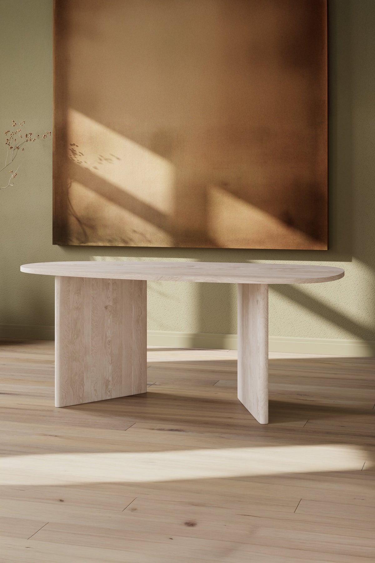 Grönvik ovalt spisebord - 180 × 90 cm - natur - billede 5
