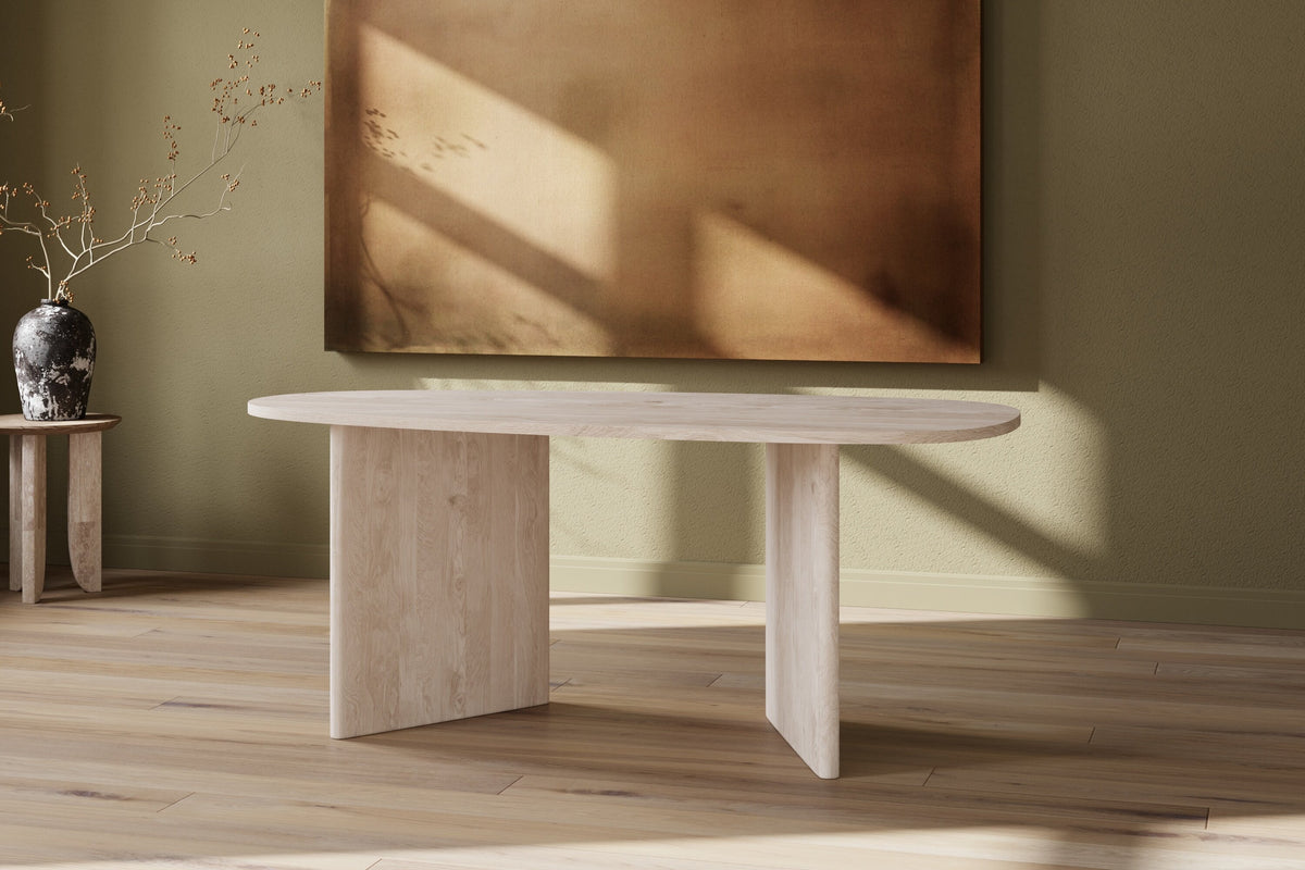 Grönvik ovalt spisebord - 180 × 90 cm - natur - billede 4