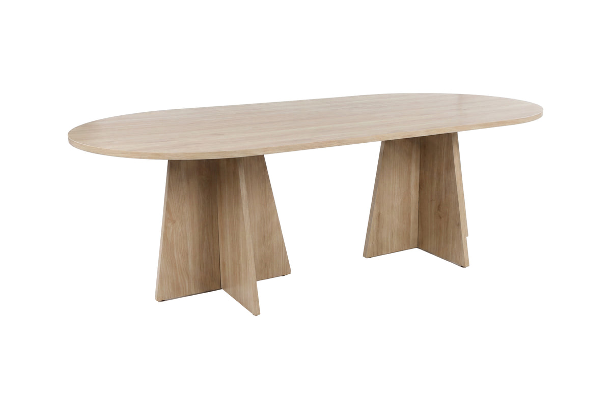 Bootcut ovalt spisebord - 200 × 100 cm - eg-look, natur - billede 2