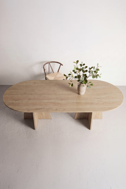 Bootcut ovalt spisebord - 200 × 100 cm - eg-look, natur - billede 10