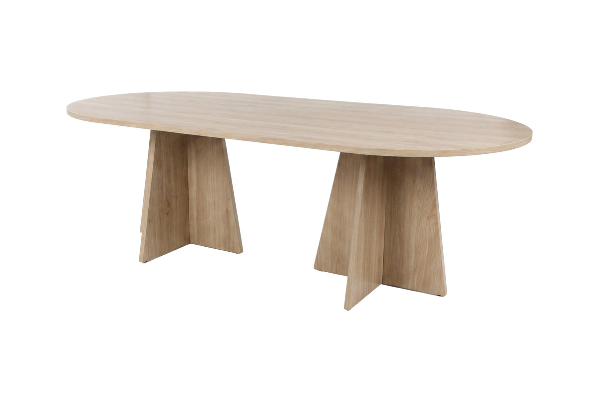 Bootcut ovalt spisebord - 200 × 100 cm - eg-look, natur - billede 4