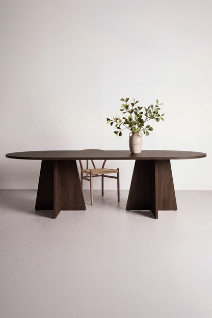 Bootcut ovalt spisebord - 200 × 100 cm - mokka - billede 9
