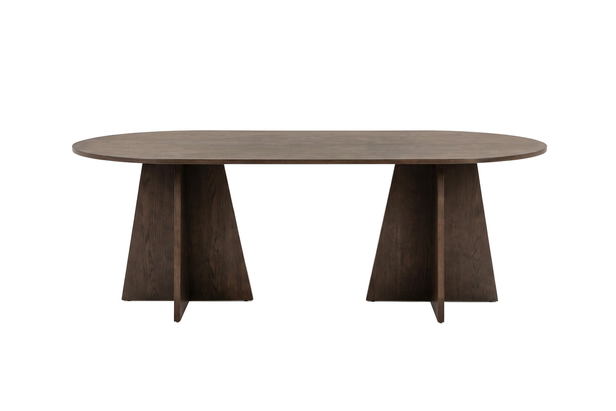 Bootcut ovalt spisebord - 200 × 100 cm - mokka - billede 1