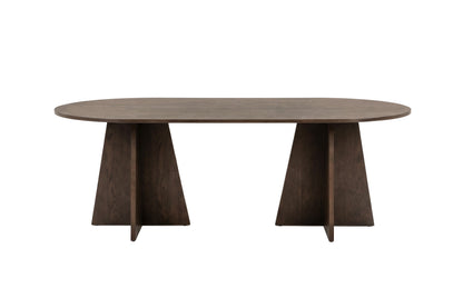 Bootcut ovalt spisebord - 200 × 100 cm - mokka - billede 1