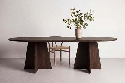 Bootcut ovalt spisebord - 200 × 100 cm - mokka - billede 5