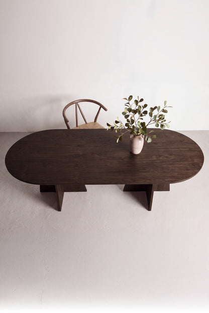 Bootcut ovalt spisebord - 200 × 100 cm - mokka - billede 10