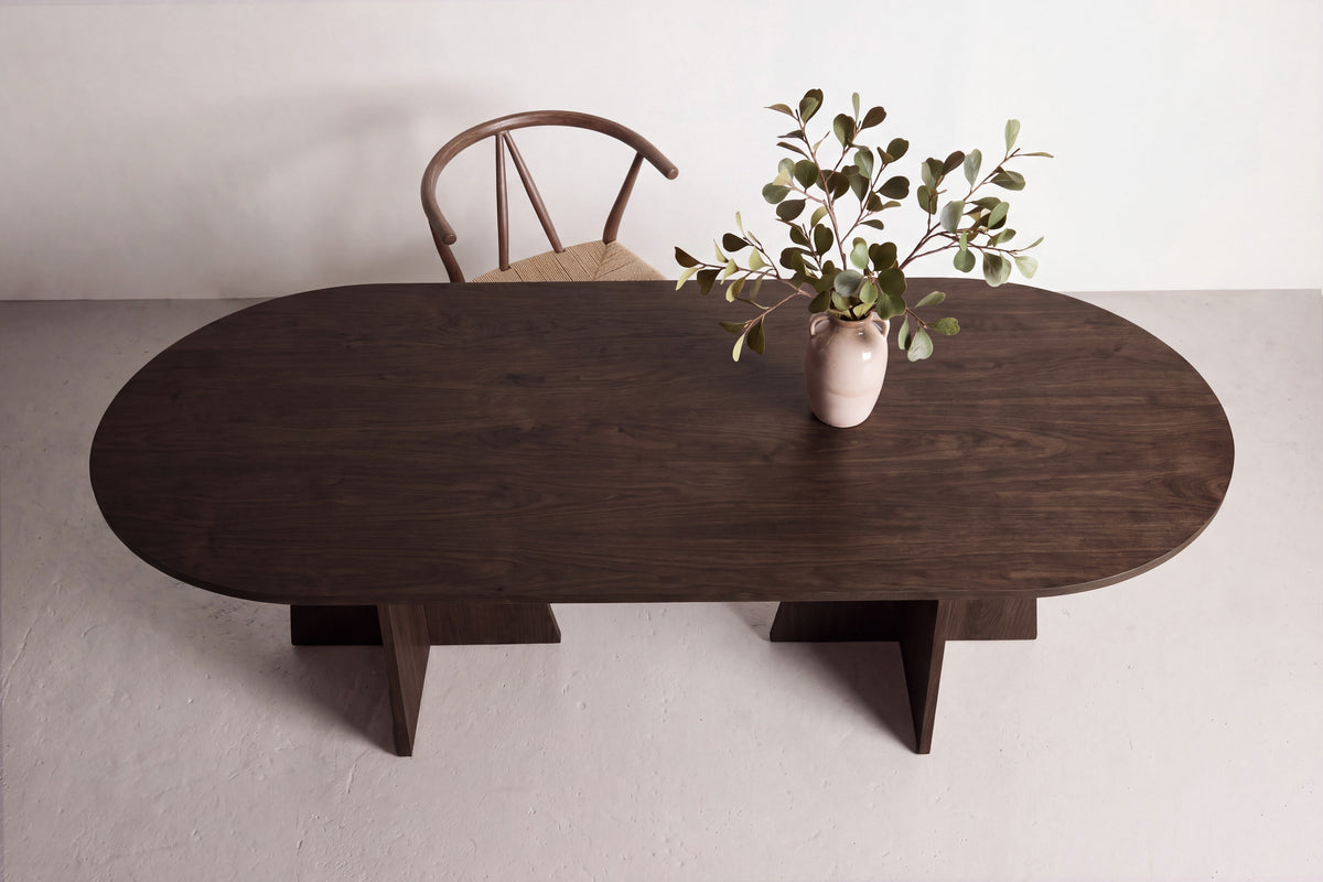 Bootcut ovalt spisebord - 200 × 100 cm - mokka - billede 6