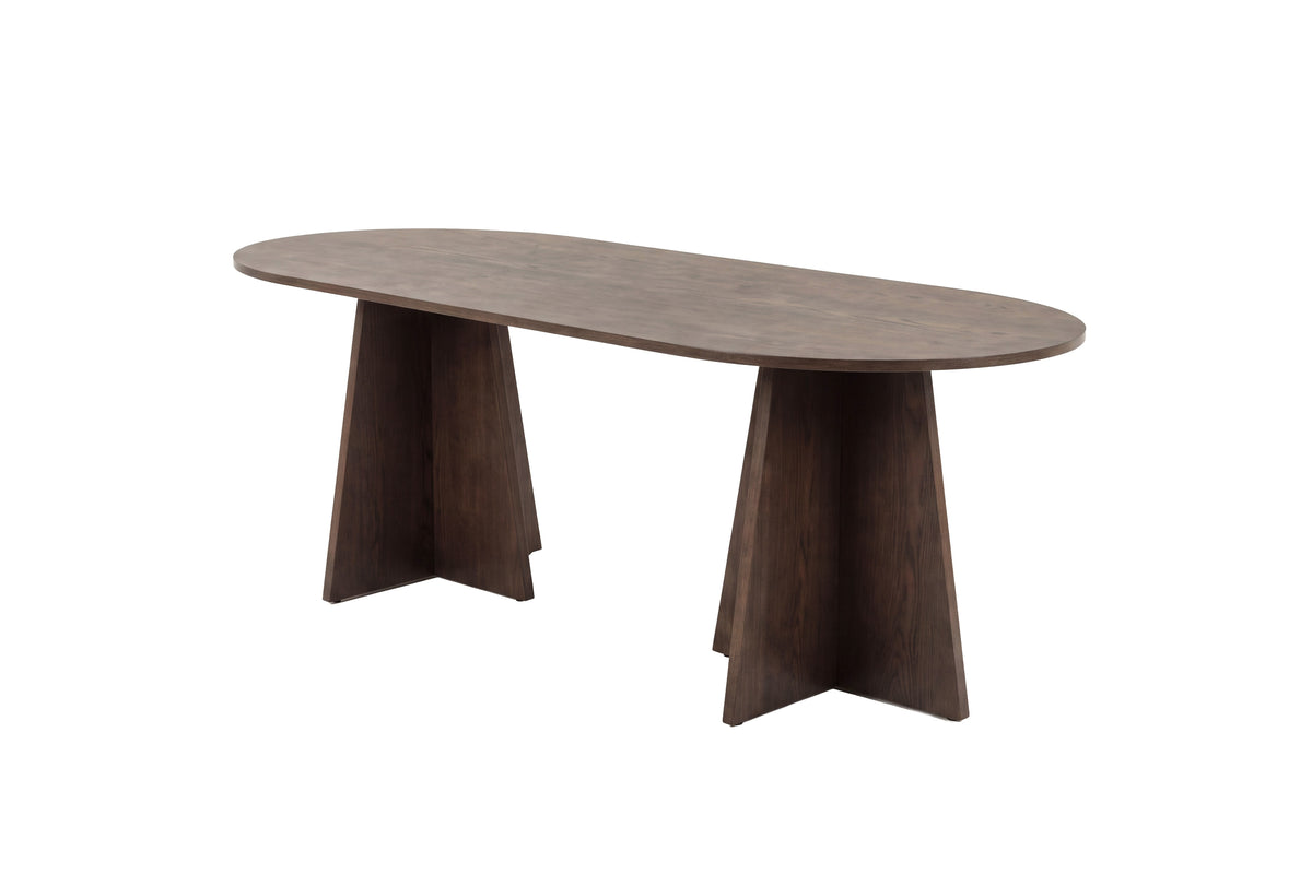 Bootcut ovalt spisebord - 200 × 100 cm - mokka - billede 4