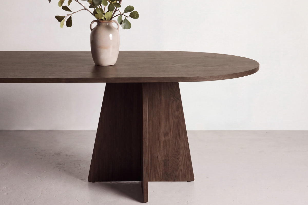 Bootcut ovalt spisebord - 200 × 100 cm - mokka - billede 7