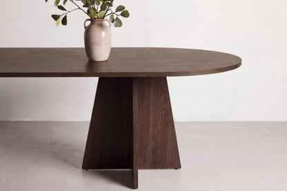 Bootcut ovalt spisebord - 200 × 100 cm - mokka - billede 7